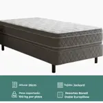 Colchon + Sommier Resortes 1 1/2 Plaza Ayfa Premium Bonell Dual Euro 90x190x26 110kg