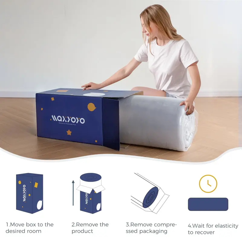 MAXYOYO Colchón Japonés Suelo 4 Pulgadas Twin Plegable Futón