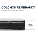 Colchón Espuma 2 plazas 140x190 Rembrandt