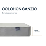 Colchón Resorte 2 plazas 130x190 Sanzio