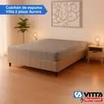 Colchon Espuma Vitta Aurora 20 - 2 Plaza 140x190x23 Gris