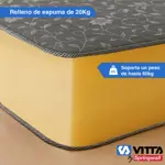 Colchon Espuma Vitta Aurora 20 - 2 Plaza 140x190x23 Gris