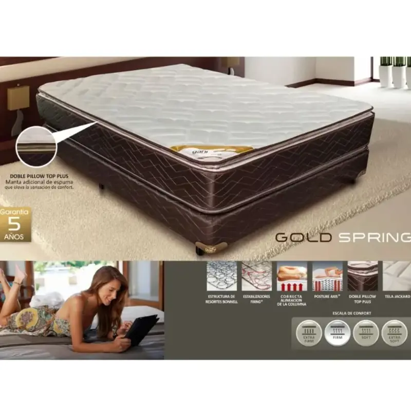 colchon de resorte gold spring pt 140 x 1.90 gani