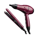 combo secador + planchita rojo revlon rvdr5230rla2av1