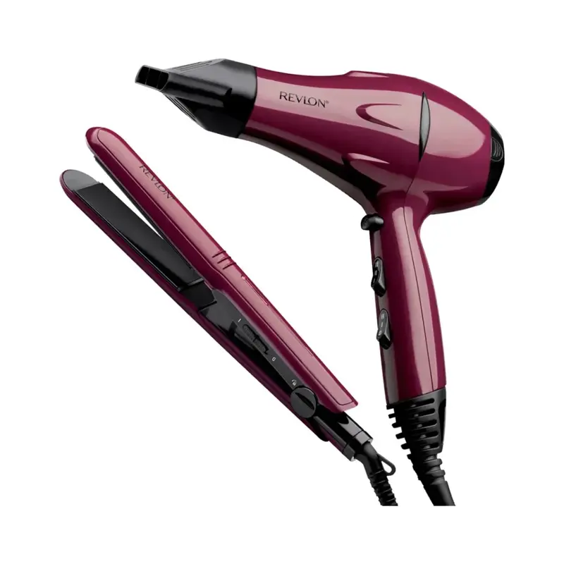 combo secador + planchita rojo revlon rvdr5230rla2av1