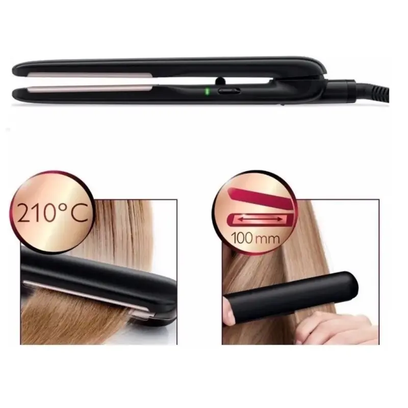 planchita de pelo philips essential hp8321 negra y plateada