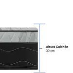 Colchón Meridia Espuma Alta Densidad 45 Kg c/visco- King 200x200x30 cm