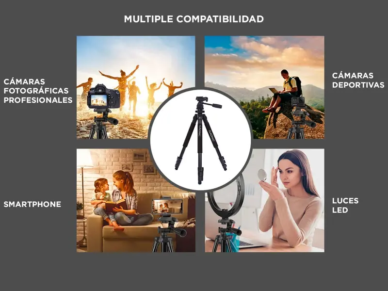 Tripode Gadnic Profesional Camara Nikon Canon Reflex + Cabezal
