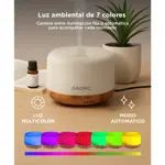 Difusor Gadnic Bamboo Humidificador Ultrasónico 300ml 20hs 7 Colores