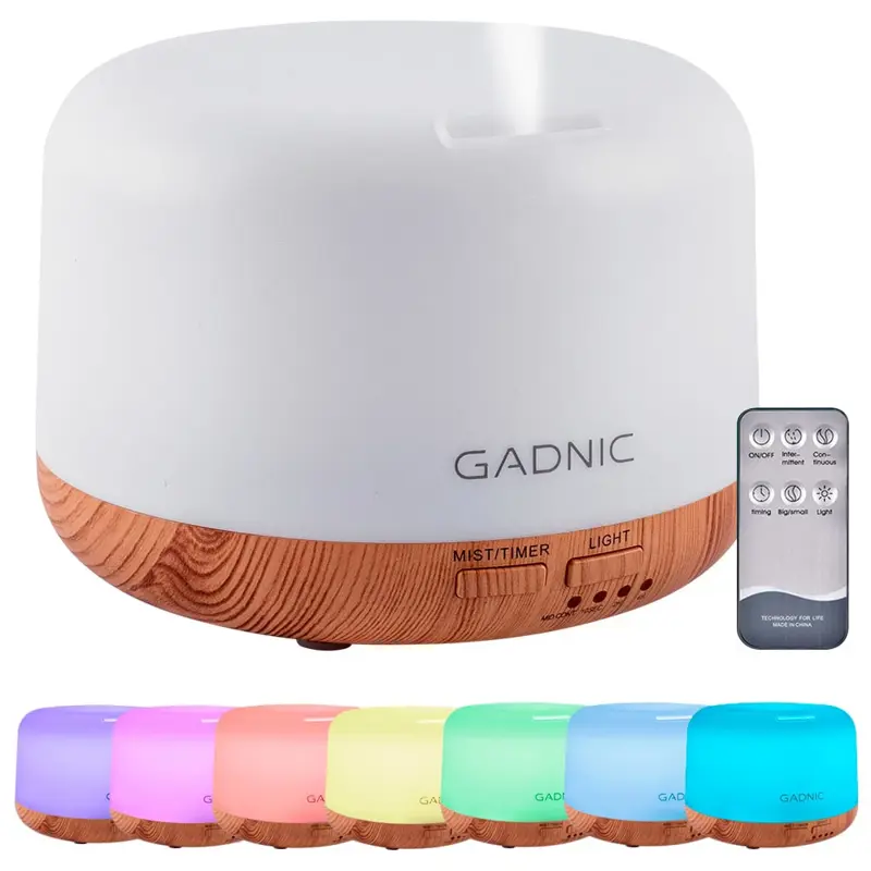 Difusor Gadnic Bamboo Humidificador Ultrasónico 300ml 20hs 7 Colores