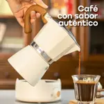 Cafetera Moka Italiana Waggs Aluminio 300ml 6 tazas Crema