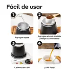 Cafetera Moka Italiana Waggs Aluminio 300ml 6 tazas Crema