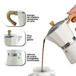 Set Cafetera Moka Italiana Más Molinillo Manual Vidrio Waggs Crema