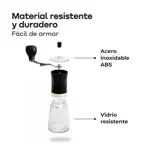 Set Cafetera Moka Italiana Más Molinillo Manual Vidrio Waggs Crema