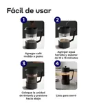Cafetera De Émbolo Prensa Francesa De Vidrio 600ml Waggs Negra