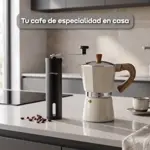Set Cafetera Moka Italiana Negro Más Molinillo Manual Negro Waggs