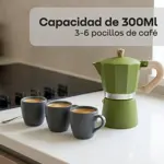 Set Cafetera Moka Italiana Negro Más Molinillo Manual Negro Waggs