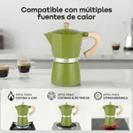 Set Cafetera Moka Italiana Negro Más Molinillo Manual Negro Waggs
