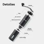 Set Cafetera Moka Italiana Negro Más Molinillo Manual Negro Waggs