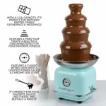 Fondue de chocolate, fuente Nostalgia, 4 niveles, 950 ml, aguamarina