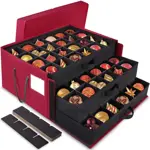Caja de almacenamiento para adornos navideños BlessSeason, roja, 72 x 3 cm