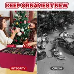 Caja de almacenamiento para adornos navideños BlessSeason, roja, 72 x 3 cm