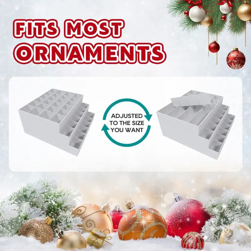 Caja de almacenamiento para adornos navideños BlessSeason, roja, 72 x 3 cm