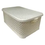 CANASTO CON TAPA 3,5L CREMA