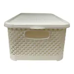 CANASTO CON TAPA 3,5L CREMA
