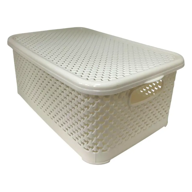 CANASTO CON TAPA 3,5L CREMA