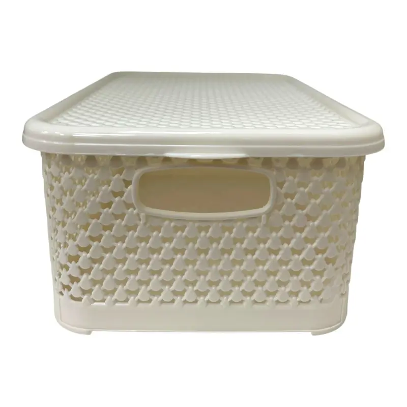 CANASTO CON TAPA 3,5L CREMA