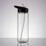 Botella De Agua Deportiva Dehuka 750ml Negro - Termo Mano Libre - Tapa Rebatible - Gym Y Uso Diario