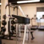 Botella De Agua Deportiva Dehuka 750ml Negro - Termo Mano Libre - Tapa Rebatible - Gym Y Uso Diario