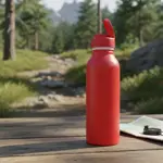 Botella De Agua Deportiva Motivacional Aluminio Gris Dehuka Rojo
