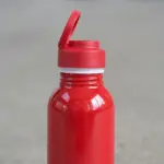 Botella De Agua Deportiva Motivacional Aluminio Gris Dehuka Rojo