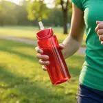 Botella De Agua Deportiva Dehuka 750ml Rojo Solido Brillante - Gran Capacidad Deporte