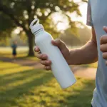 Botella De Agua Deportiva Motivacional Dehuka Aluminio Lisa 500ml Blanco Tapa A Roscas Libre De Bpa