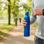 Botella De Agua Deportiva Dehuka Aluminio Lisa 500ml Color Azul Tapa A Roscas Libre BPA