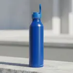 Botella De Agua Deportiva Dehuka Aluminio Lisa 500ml Color Azul Tapa A Roscas Libre BPA