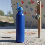 Botella De Agua Deportiva Dehuka Aluminio Lisa 500ml Color Azul Tapa A Roscas Libre BPA