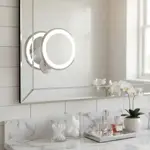 Espejo De Maquillaje Pantalla Táctil Luz Led Dehuka Con Zoom Marco Blanco