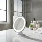 Espejo De Maquillaje Pantalla Táctil Luz Led Dehuka Con Zoom Marco Blanco