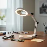 Lupa Lampara Led Soporte Con Luz Calida Y Fria