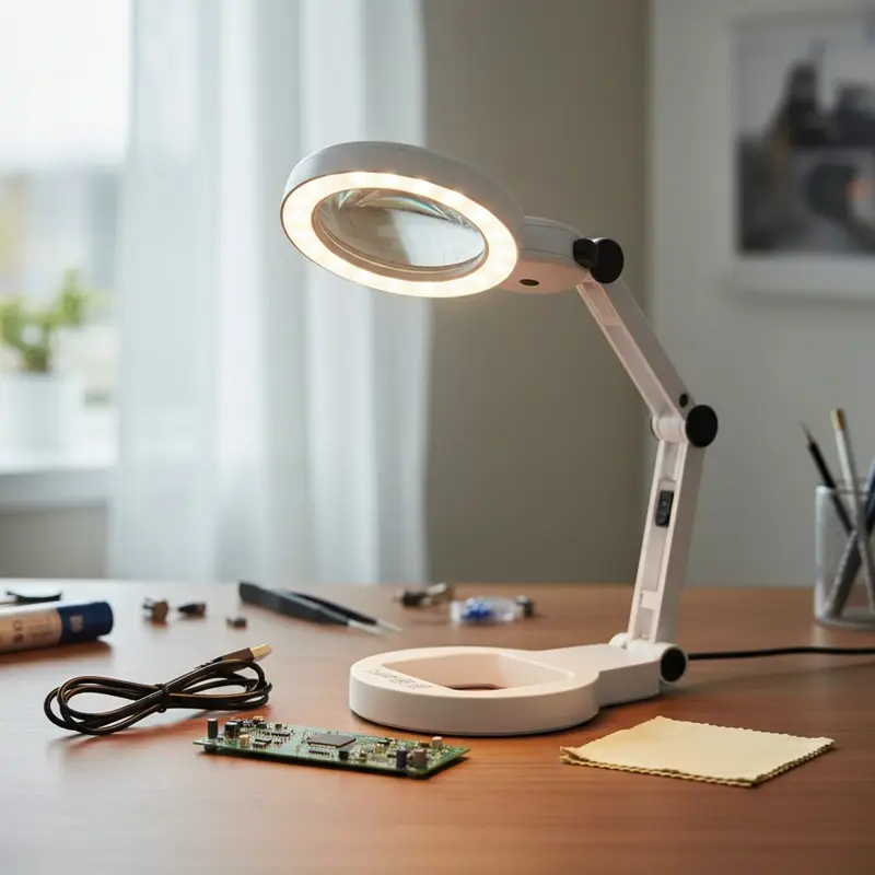 Lupa Lampara Led Soporte Con Luz Calida Y Fria