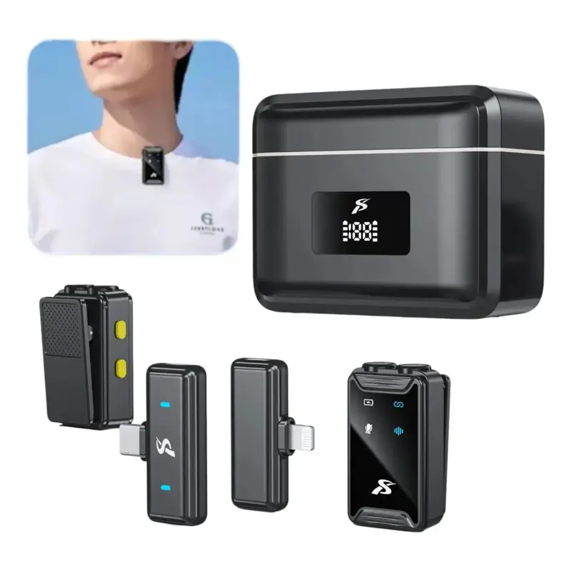 Microfono Inalambrico Profesional Celular Doble