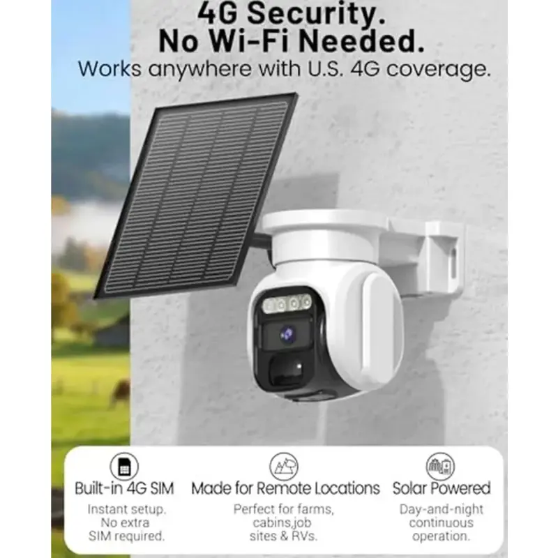 Cámara De Seguridad Celular Con Wifi 4 G Inalámbrica