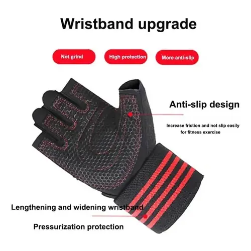 Guantes Para Gym Gimnasio Deportivos Medio Dedo Con Abrojo