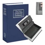 Caja Fuerte De Seguridad Metal Forma De Libro Con Llaves Azul