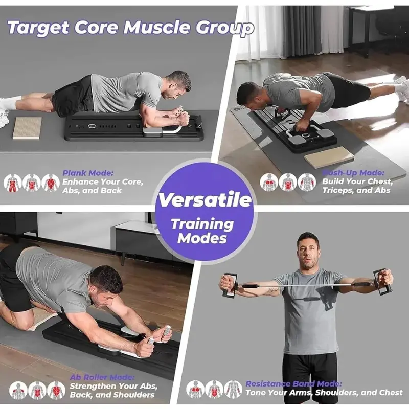 Tabla Pilates Reformer Plegable Gym Fitness Negro
