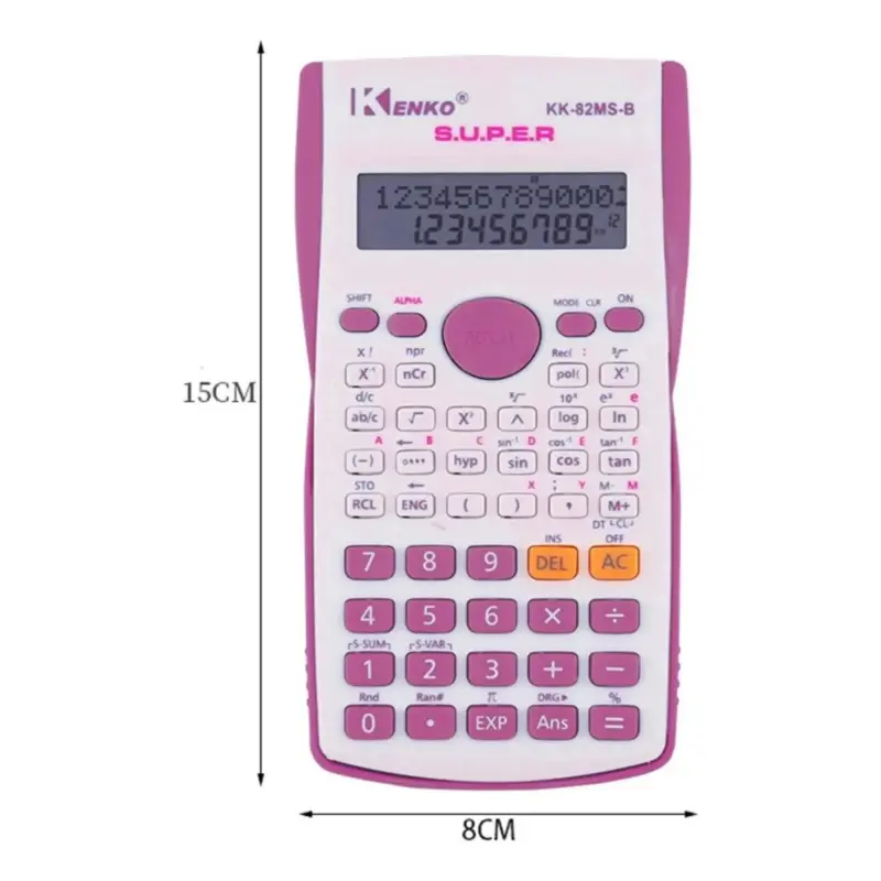 Calculadora Científica 240 Funciones 12 Dígitos rosa
